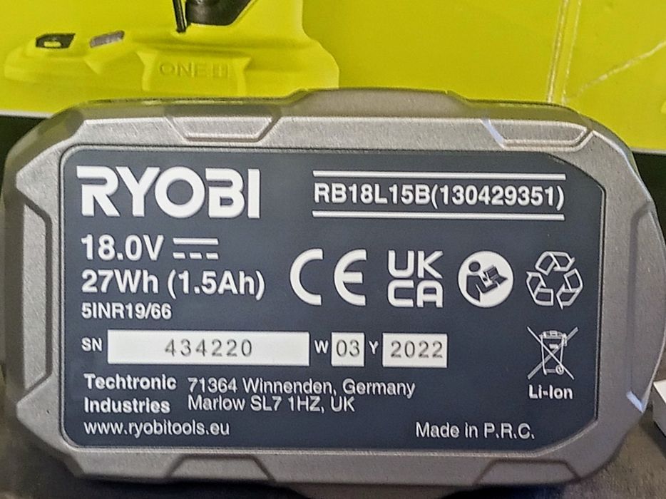 Zestaw RYOBI frezarka / polerka RDG 18c HP 18v bateria ładowarka ONE+