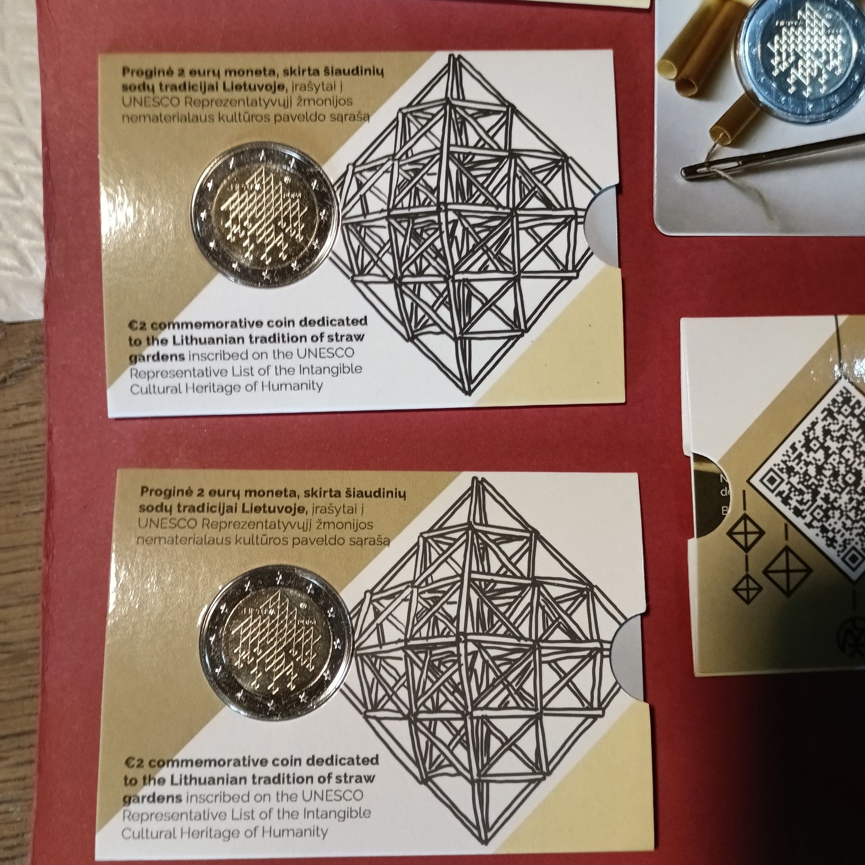 Moeda Coincard Lituânia 2024 , jardins de palha