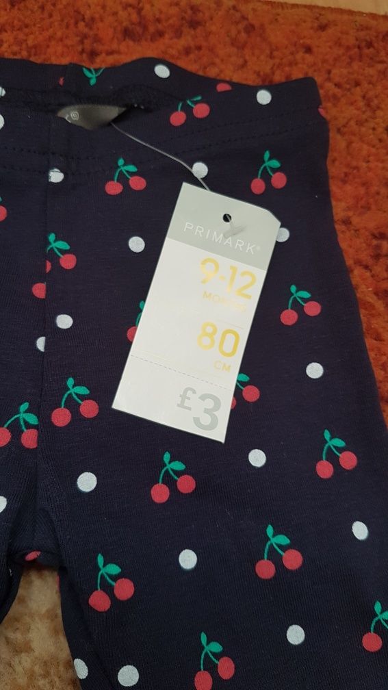 Getry primark 9-12 legginsy 80  nowe granatowe