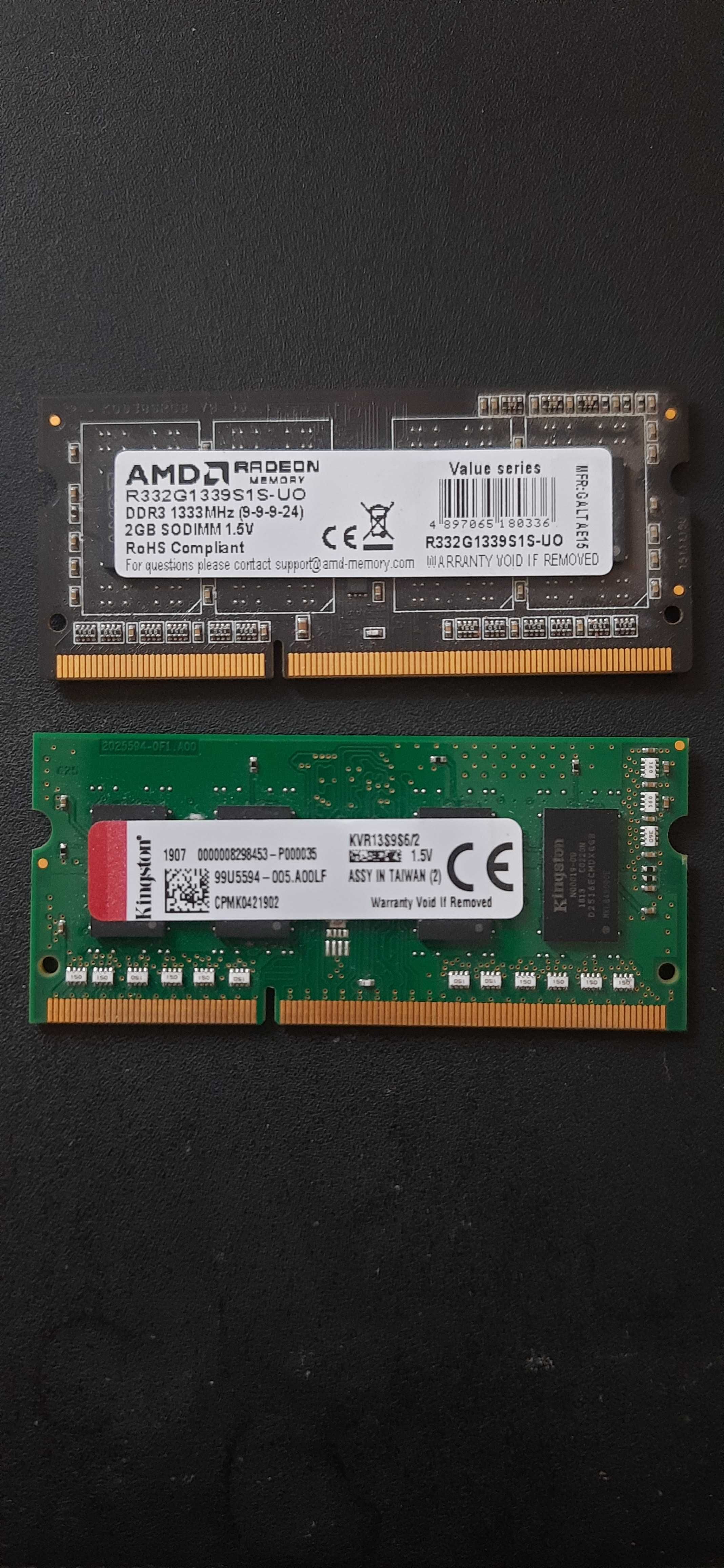 DDR3 SO-DIMM 2GB 1333 MHz AMD Kingston 1.5V