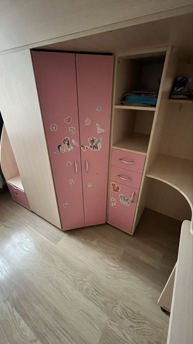 Кровать-чердак со столом Мидленд Fmebel 80x190