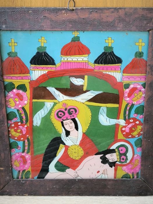 Matka Boska Obraz na szkle przedwojenny Huculski Zakopane ?