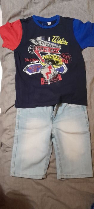 Calções e tshirt rapaz 8 anos