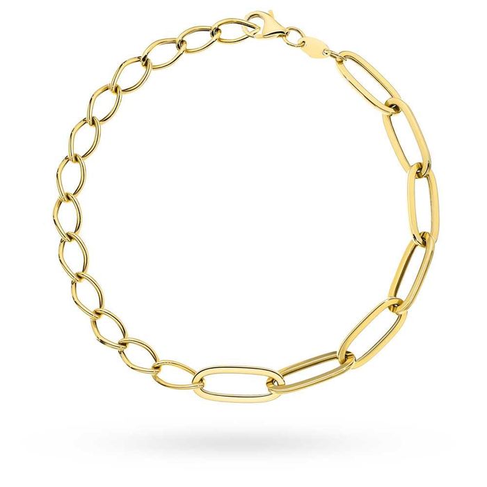 Złota bransoletka z przeplatanymi ogniwami Próby 585