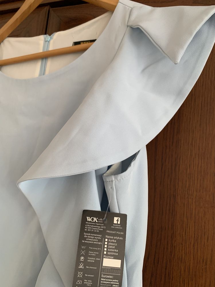 Sukienka błękitna Ptak Moda Rzgów Rozmiar 44 Nowa