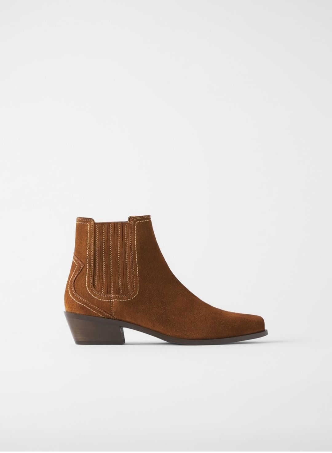 ZARA nowe botki kowbojki, SKÓRA, zamsz, r. 35 w cenie zakupu!