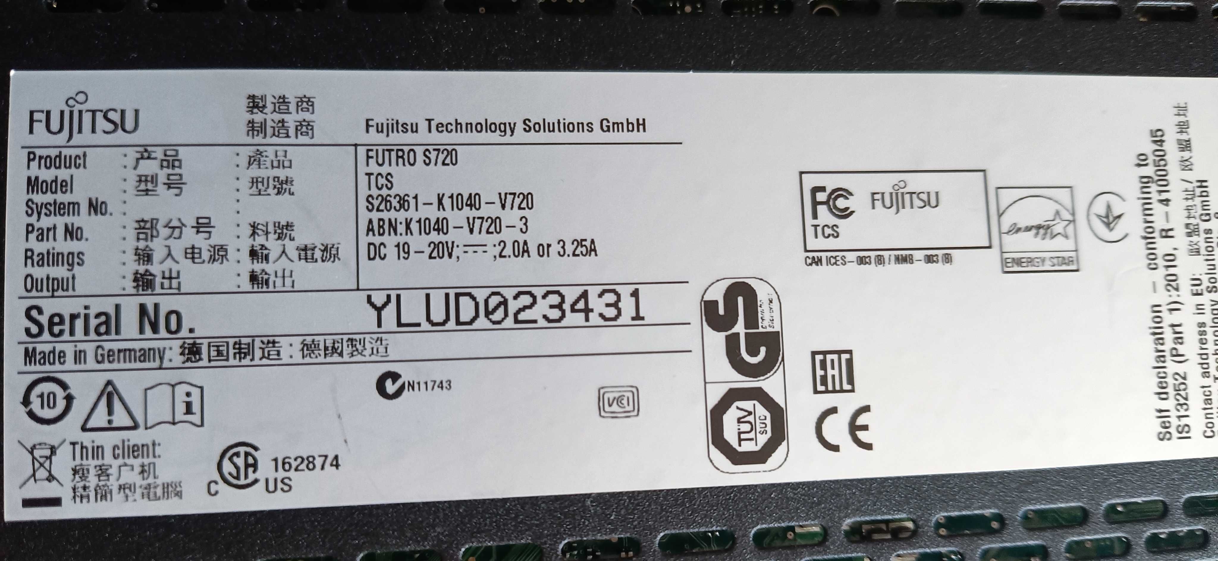 terminal mini komputer Fujitsu Futro S720 home assistant  serwer