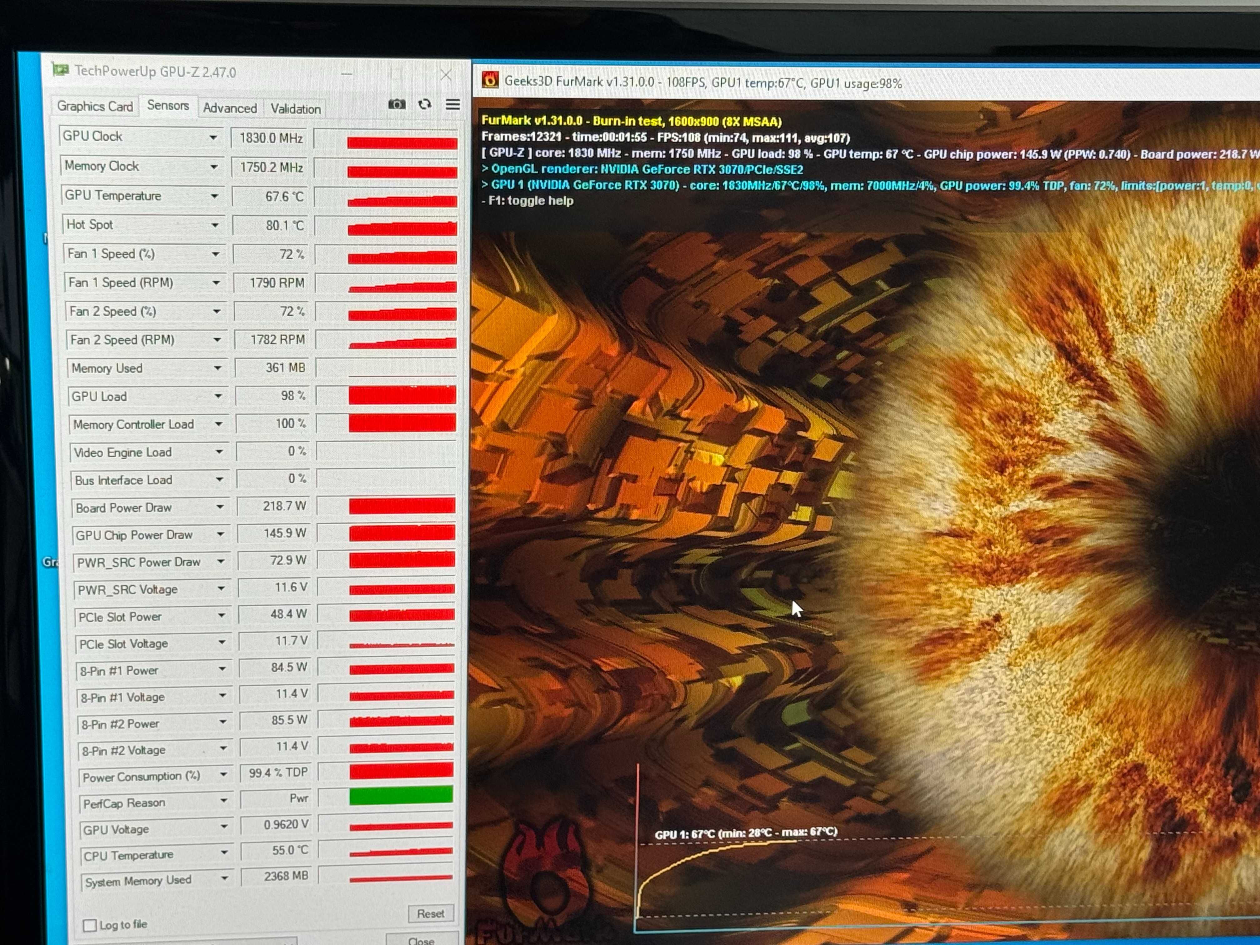 Karta graficzna ASUS GeForce RTX 3070 DUAL OC 8GB GDDR6 LED GW12M