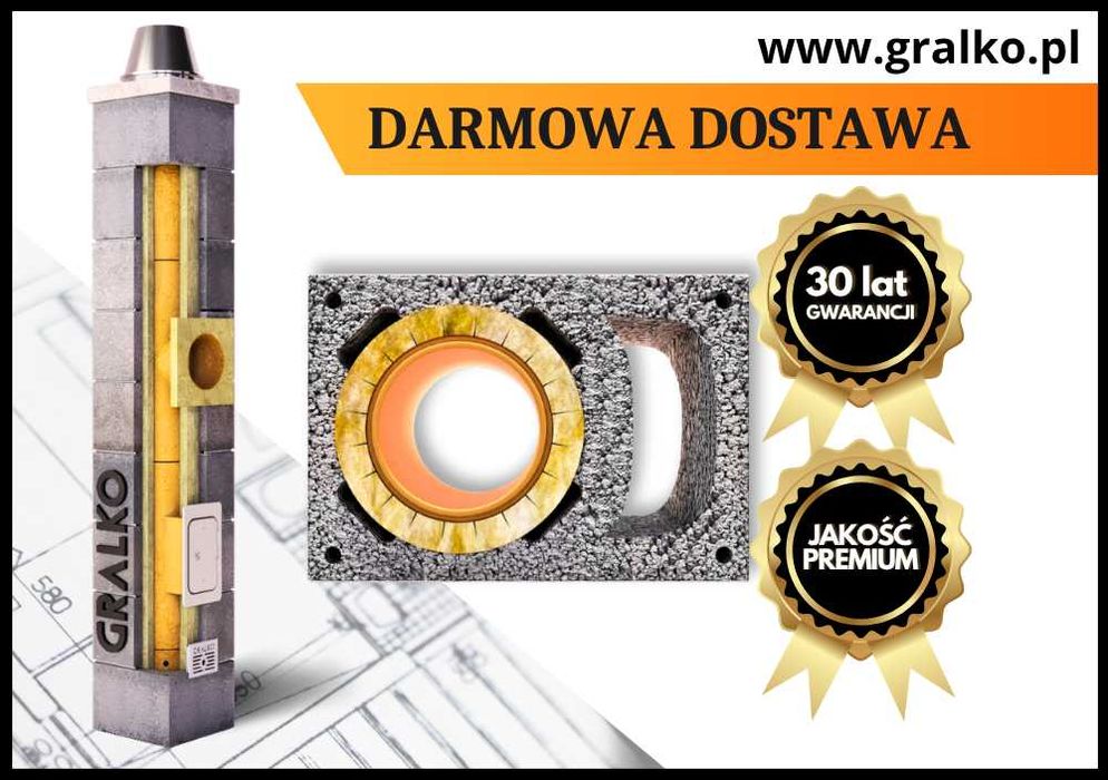 Komin systemowy 5m KW fi 200 GRALKO IZOLOWANY System Kominowy