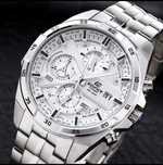 Zegarek męski biały na bransolecie Casio Edifice