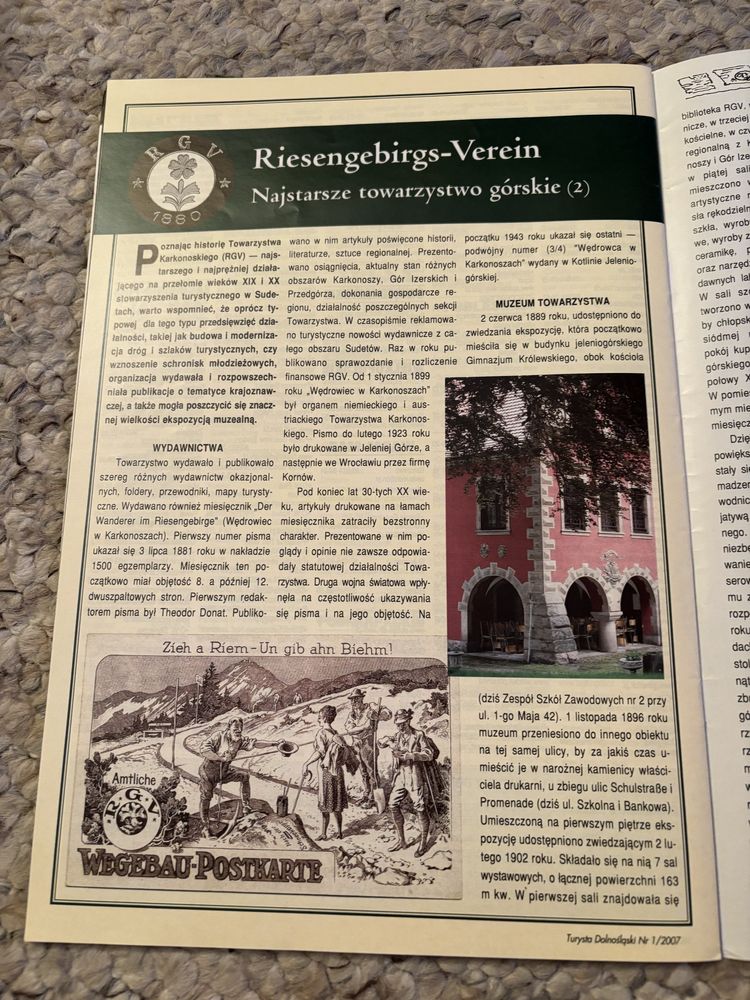 Czasopismo „Turysta Dolnośląski” 1/2007