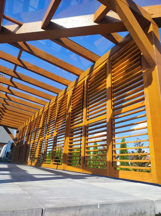 Żaluzje tarasowe, ruchome deseczki, żaluzje drewniane