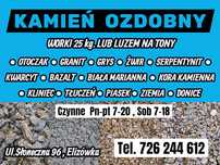 Kamień ozdobny do ogrodu,ziemia,piasek w workach 25kg ELIZÓWKA