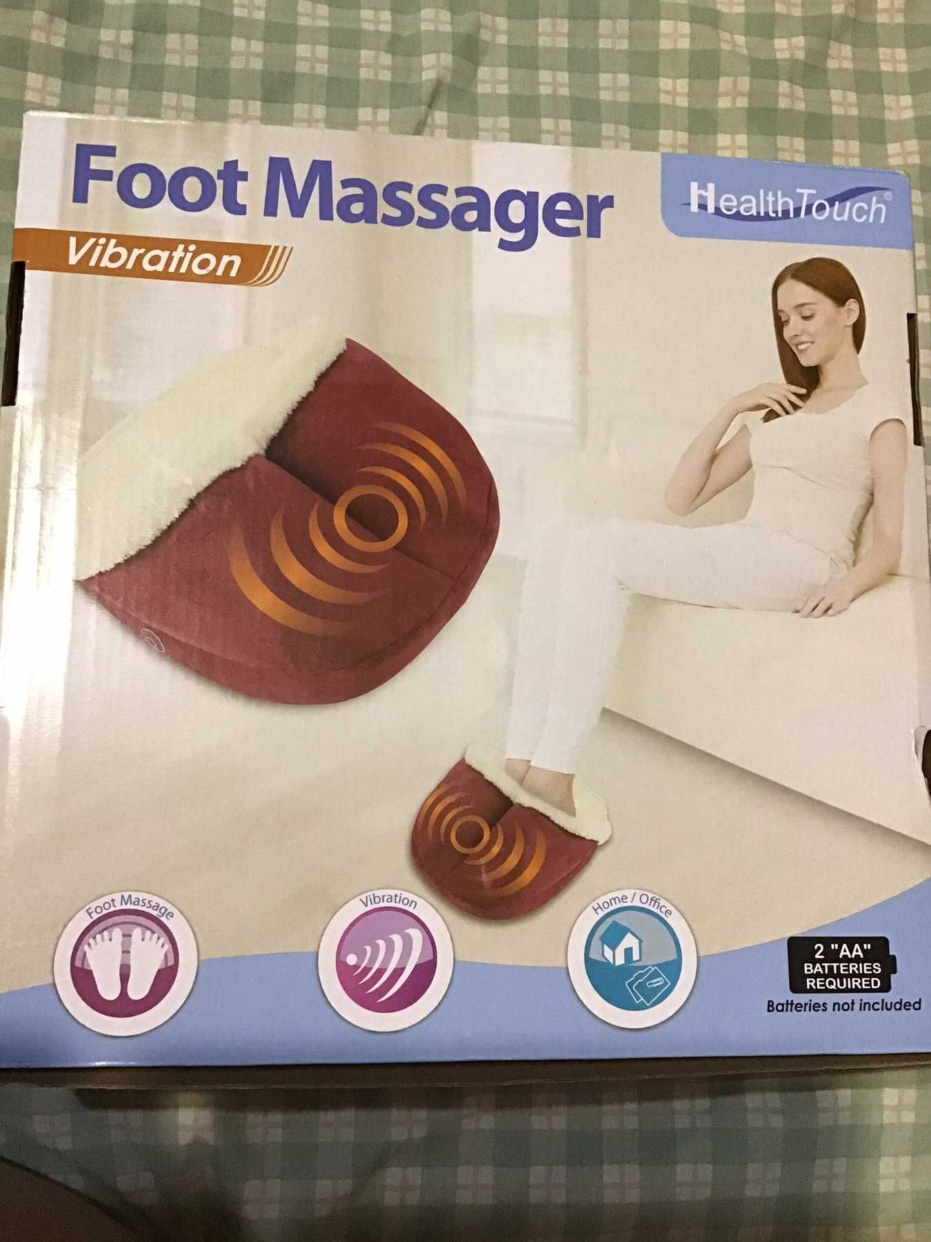 Масажер для ніг з вібрацією і теплом подарунок тапок health touch