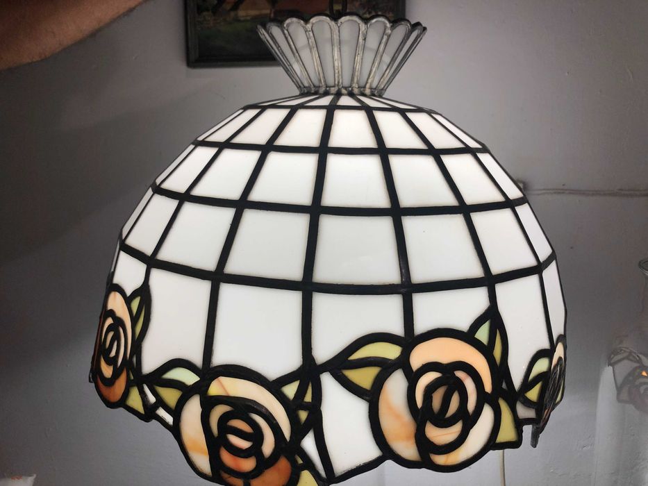 Lampa i trzy kinkiety Tiffany Andrzej Sroka