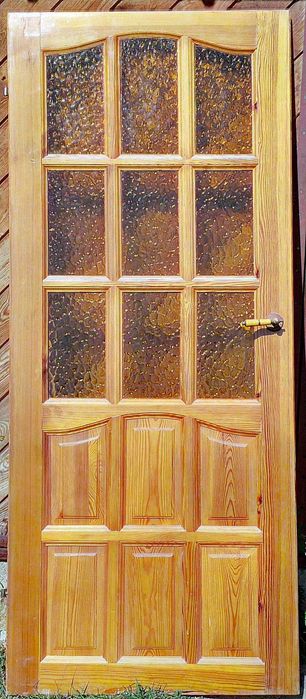 Drzwi Sosnowe do Ościeżnic Standard Drewno Mosiądz Klamka - Lewe 80