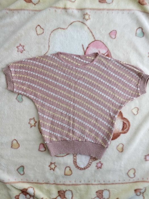 Brązowa kamizelka bluzka w paski ok. 36 - 38 - 40 oversize vintage