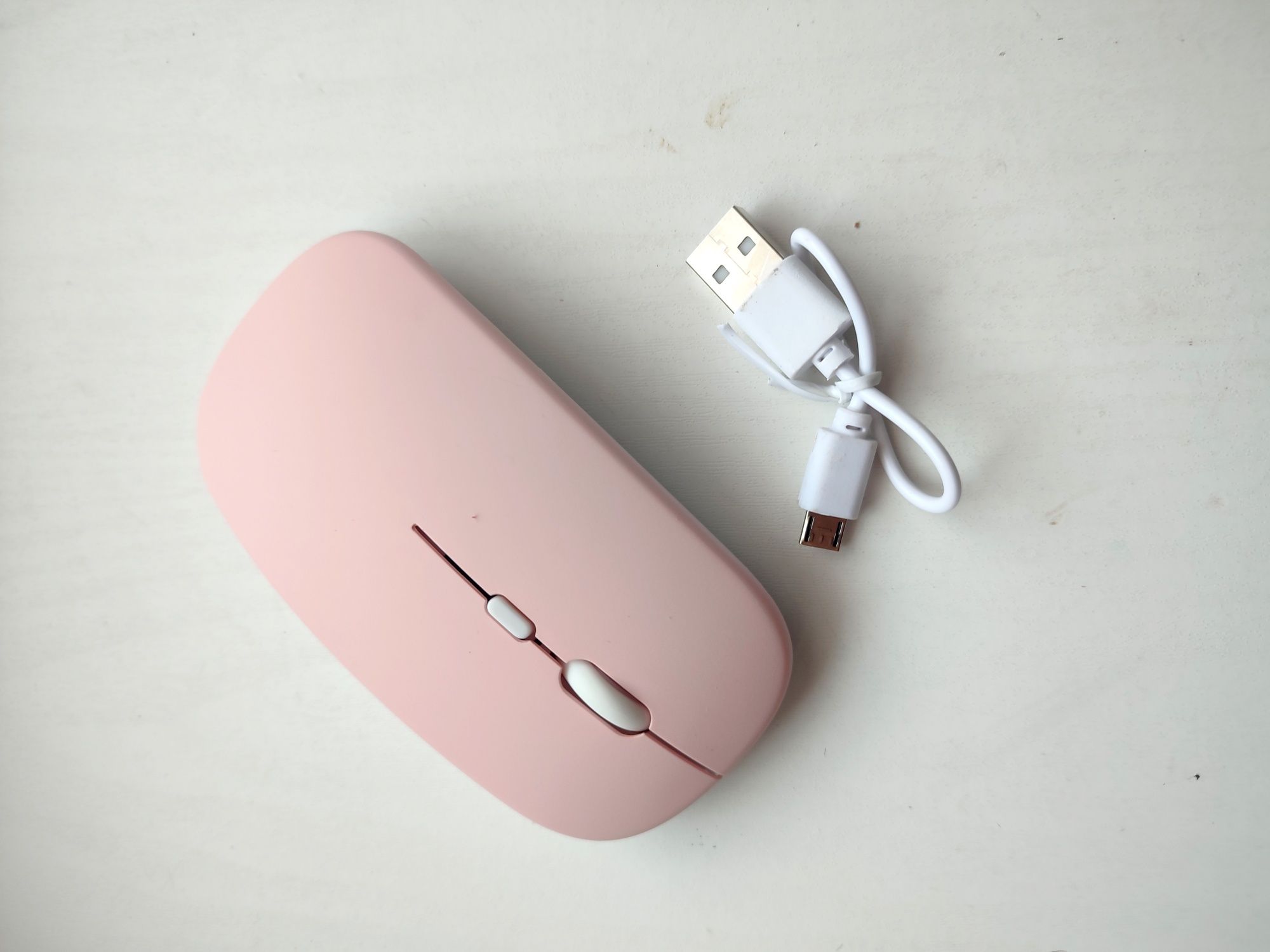 Myszka różowa pudrowy róż komputer laptop USB bezprzewodowa