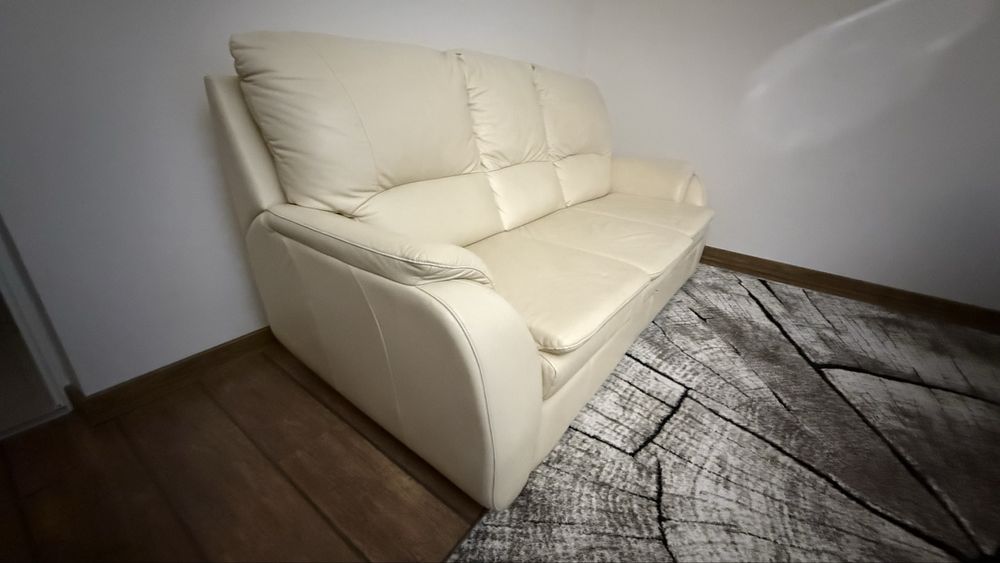 Sofa skórzana 3-osobowa z funkcją spania VERO!– stan idealny!