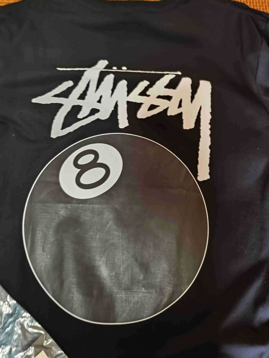 Stussy,Męska czarna koszulka z nadrukiem letnim, rozmiar L