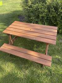 Drewniana ławka piknikowa dla dzieci stolik ogrodowy