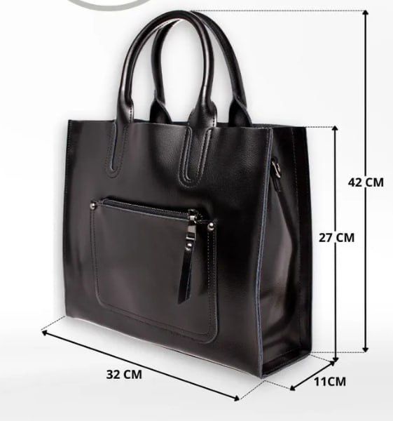 Жіноча шкіряна сумка класична чорна женская кожаная сумочка