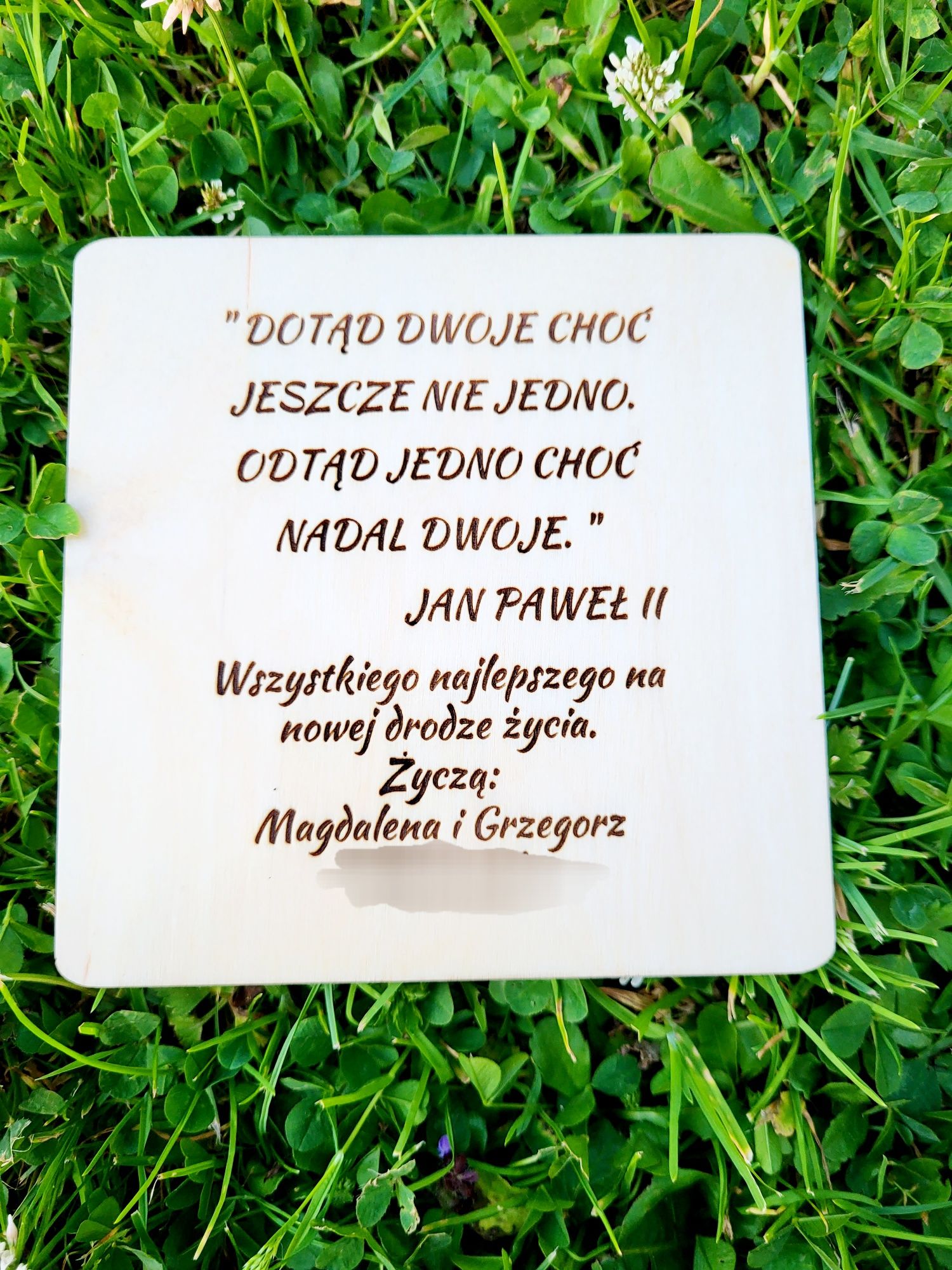 Kartka drewniana na ślub okolicznościowa Grawer personalizowany Ślub