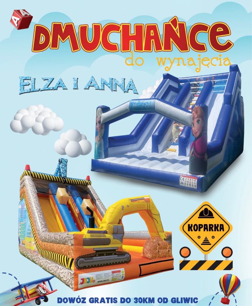 Dmuchana zjezdzalnia/ Dmuchaniec KOPARKA/ KRAINA LODU wynajem