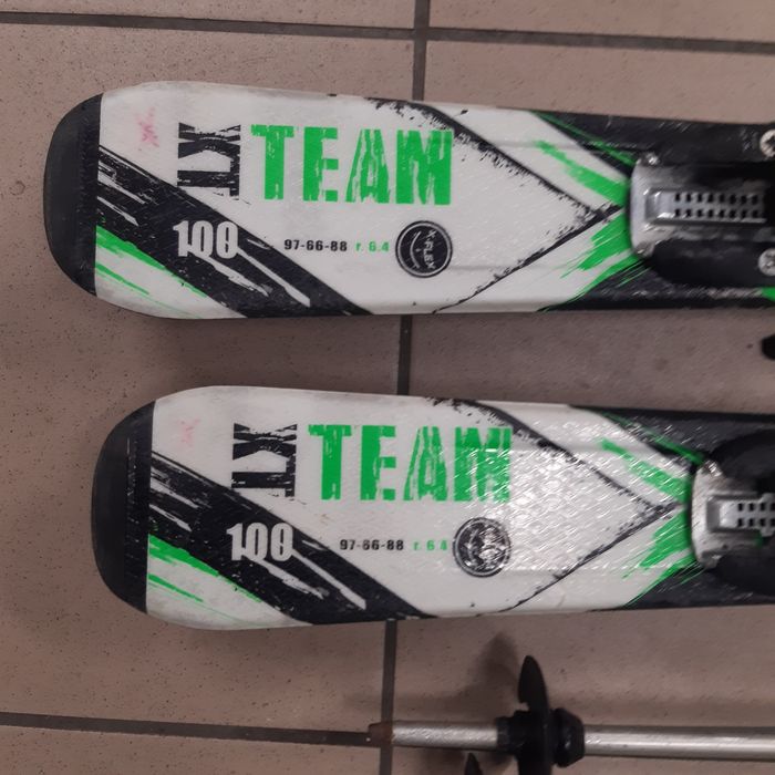 narty Tecno 100cm+buty 20.5cm+kije 80