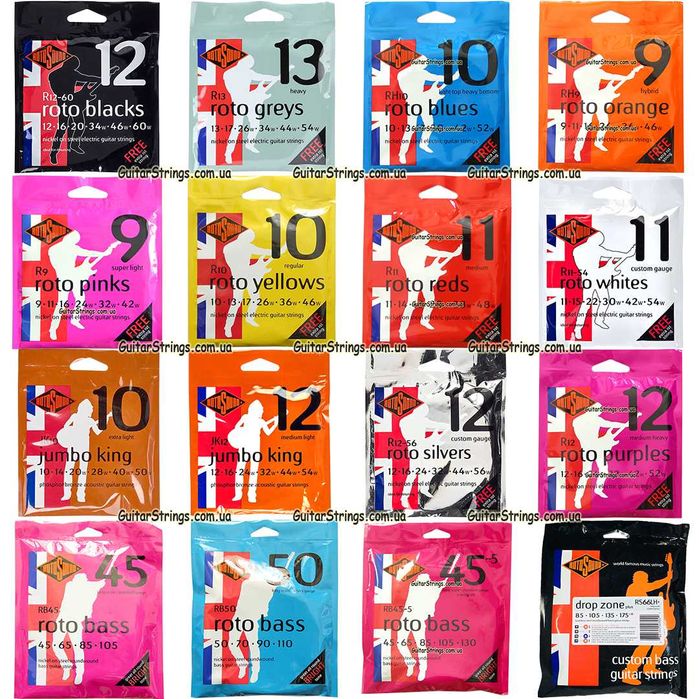 Струны Rotosound для электро, акустической, бас-гитары Оригинал Англия