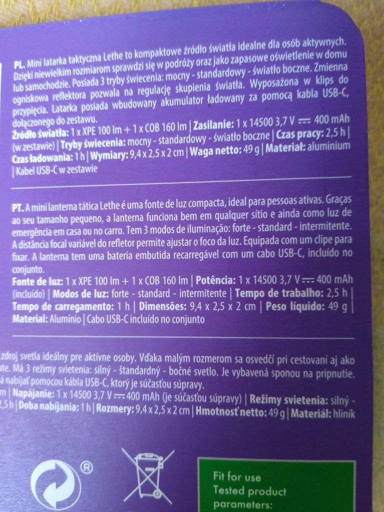 Latarka LED z akumulatorem do ładowania