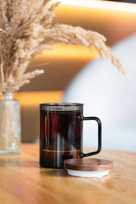 Vialli Design Szklanka z zaparzaczem Soho 350 ml grafitowa