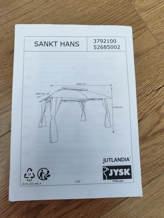 Baldachim altana pawilon namiot pergola zadaszenie ogród na dwór szary