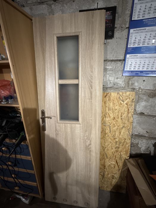 Drzwi łazienkowe 60cm dąb sonoma