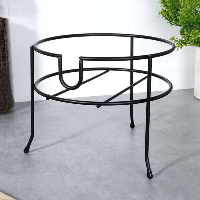 Stojak pod słój z kranikiem metalowy czarny 23 cm