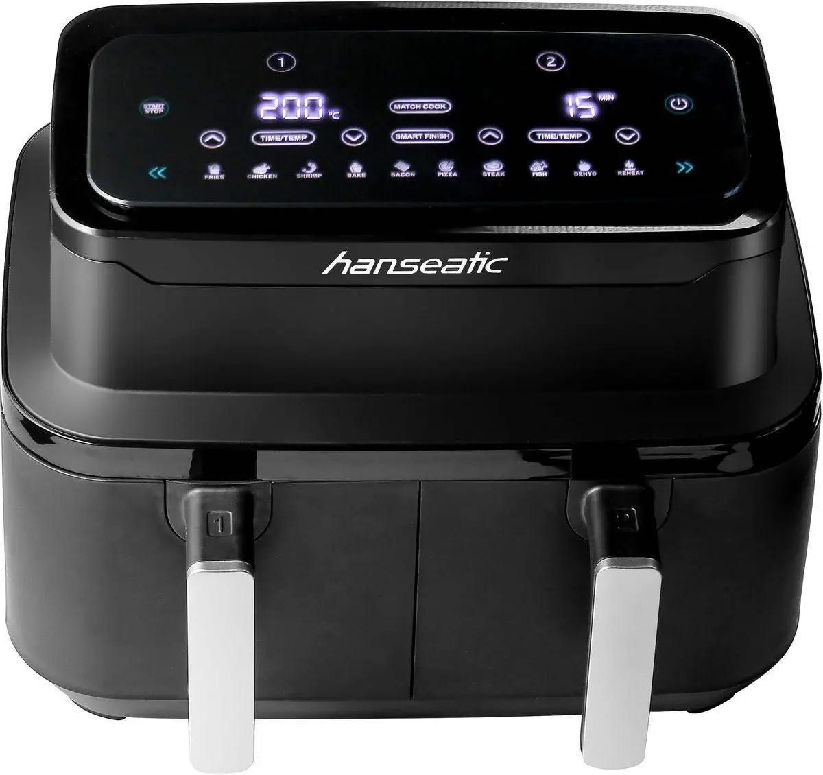 Аерофритюрниця фритюрниця HANSEATIC 2в1 з XXL 9 л, сушіння, два лотки