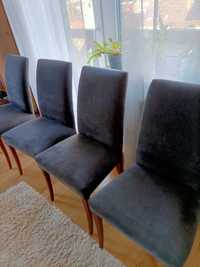 Komplet 4 tapicerowanych krzeseł szare