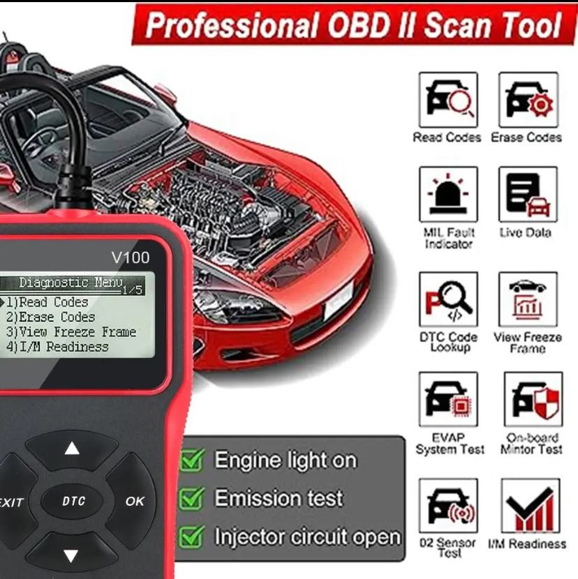 V100 OBD2 czytnik kodów EOBD OBD 2 skaner polski język