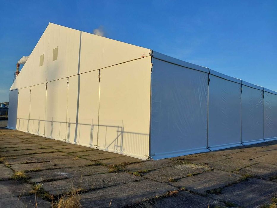 Używana hala magazynowa 25x60x5m z plandeki