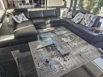 Black Leather Corner Sofa with Chaise – Excellent Condition