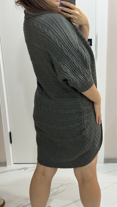 Вязаная накидка кардиган кофта теплая длинная свитер