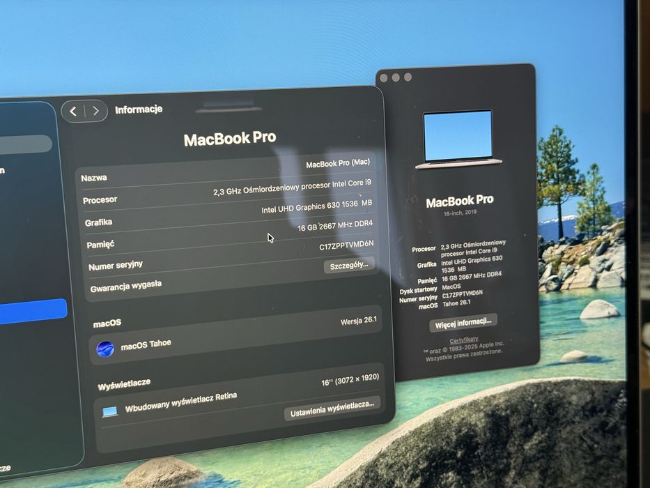 Laptop Macbook Pro 16” i9 | 1TB | Radeon Pro 5500M | Stan Bardzo dobry