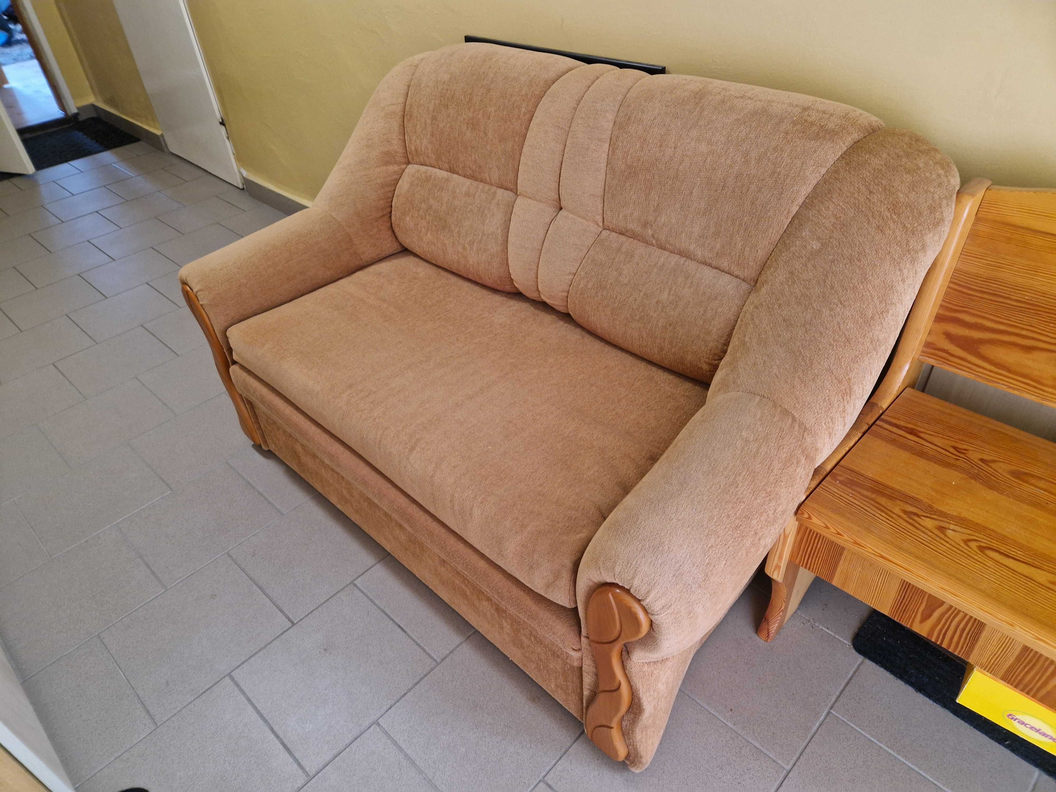 Sofa rozkładana, do spania, jasny brąz