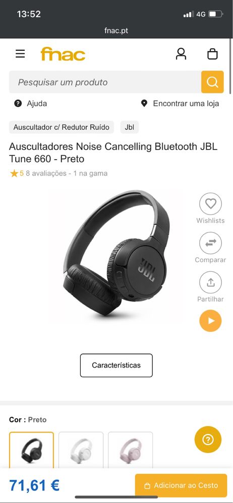 Fones Jbl 660bt NC