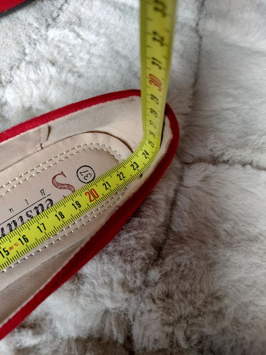 NOWE czerwone balerinki rozm 37 matowe typu zamsz