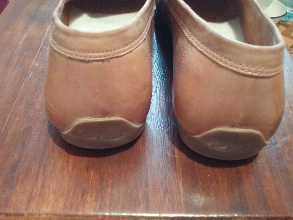 Мокасины, туфли, слипоны "Clarks", р.41, натур кожа