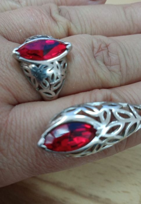 Stary srebrny pierścionek rosyjski filigran 875