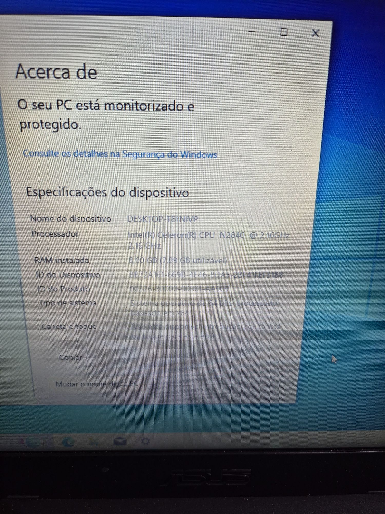 Portátil Asus F453M (Intel N2840 2.16ghz/ 8gb ram/ ssd)