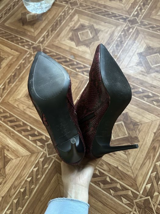 Ботильоны змеиный принт ботильйони зміїний принт червоні 36 37