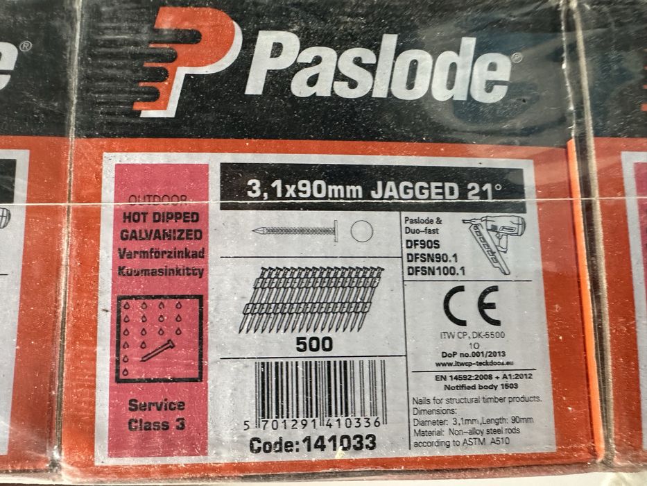 PASLODE , gwoździe galwanizowane   3,1*90 mm  / 21 kąt